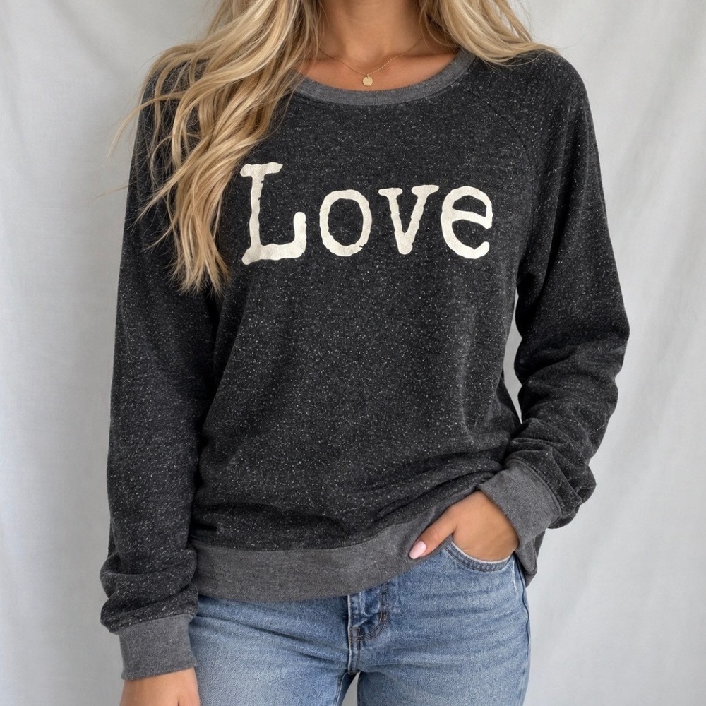 Grayson Threads Sweatshirt XS Charcoal Gray Good Love Graphic Raglan Pullover